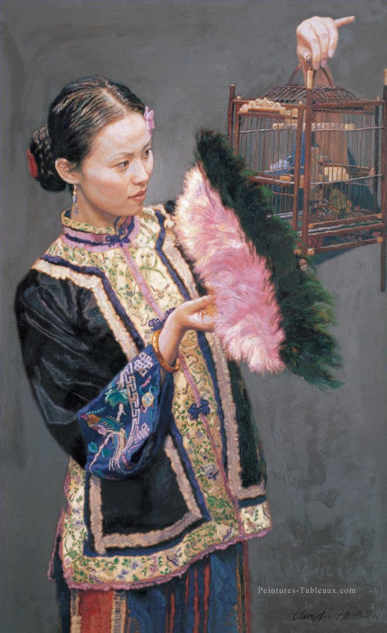 Fille Cage de levage chinois Chen Yifei Peintures à l'huile